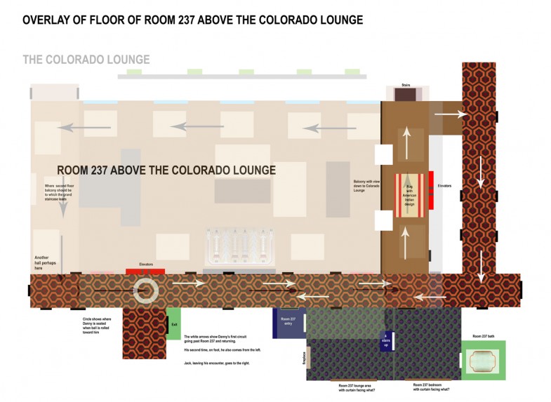 The Shining - The Map of the the floor of Room 237 above the Colorado Lounge