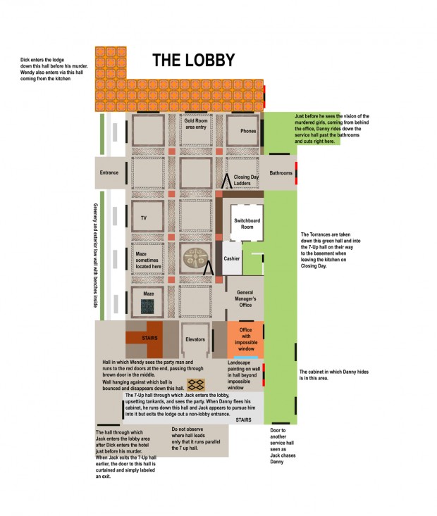 The Shining - Map of the Lobby and associated areas