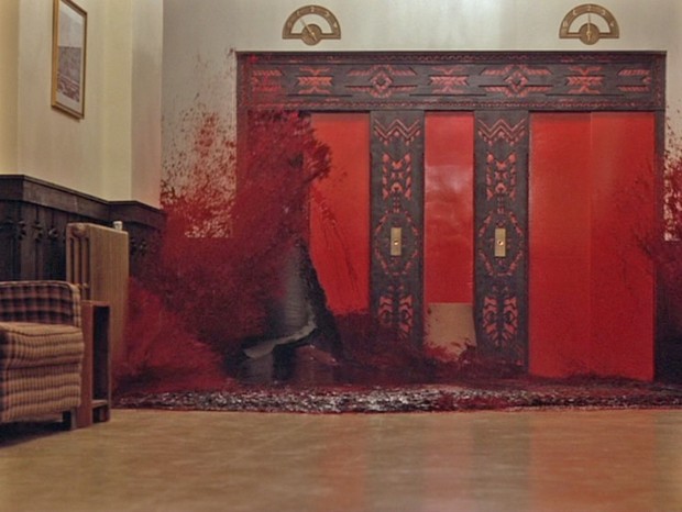 The Shining - Closer view of the elevator during Wendy's scene