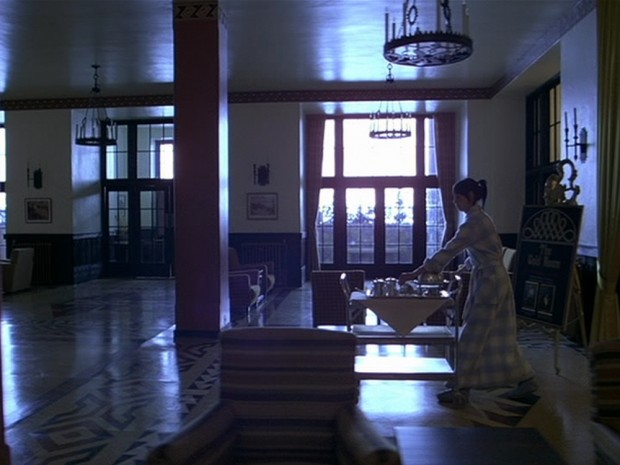 The Shining - Wendy traverses the lobby with the breakfast cart