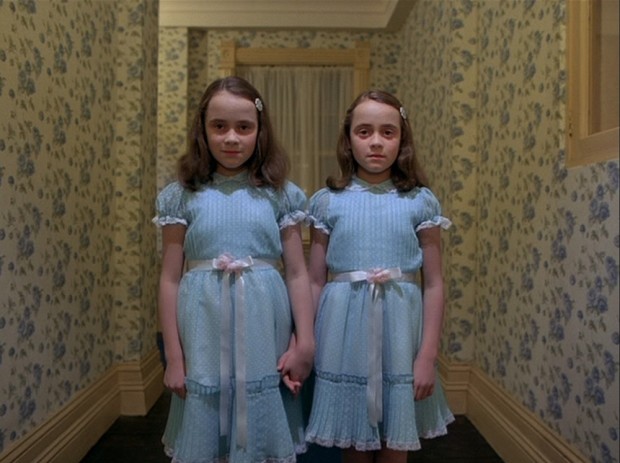 The Shining - Danny sees the girls in the hall as he looks up at 237
