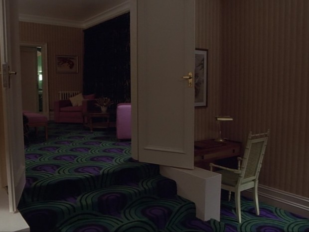 The Shining - The stairs from the living area to the bedroom in Room 237